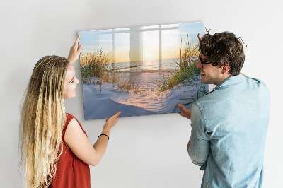 Beschreibbare magnettafel Sonnenuntergang am Strand