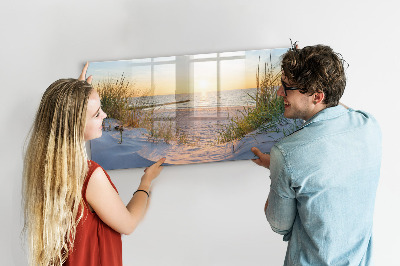 Beschreibbare magnettafel Sonnenuntergang am Strand