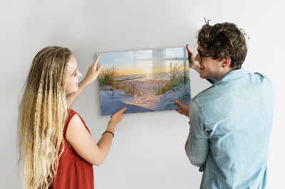 Beschreibbare magnettafel Sonnenuntergang am Strand