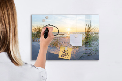 Beschreibbare magnettafel Sonnenuntergang am Strand