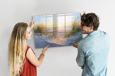 Beschreibbare magnettafel Sonnenuntergang am Strand