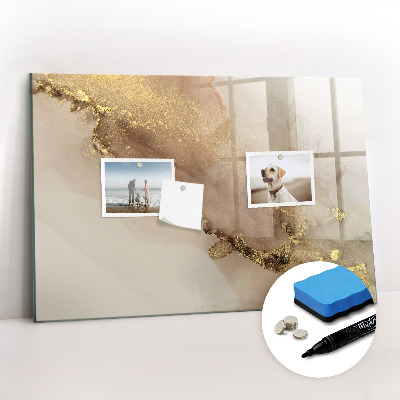 Beschreibbare magnettafel küche Goldener Marmor