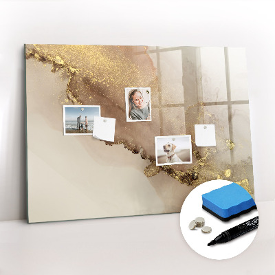 Beschreibbare magnettafel küche Goldener Marmor