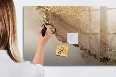 Beschreibbare magnettafel küche Goldener Marmor