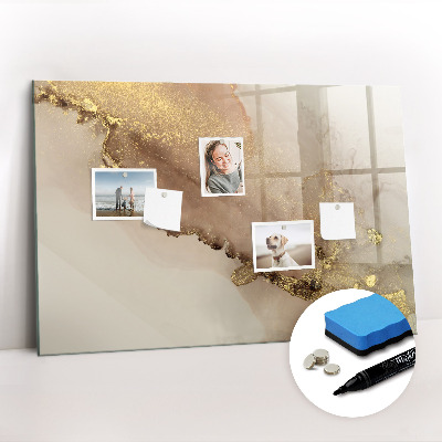 Beschreibbare magnettafel küche Goldener Marmor