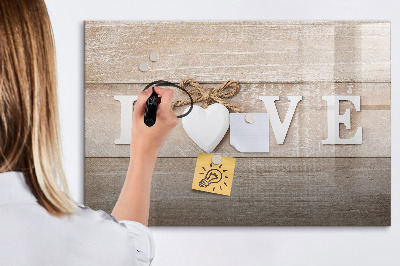 Magnettafel mit Marker Inschrift Liebe