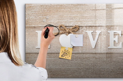 Magnettafel mit Marker Inschrift Liebe