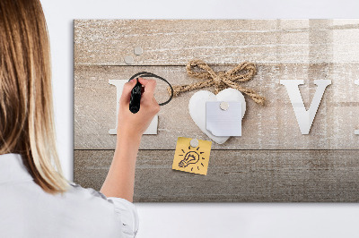 Magnettafel mit Marker Inschrift Liebe