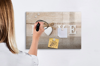 Magnettafel mit Marker Inschrift Liebe