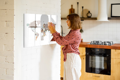 Beschreibbare magnettafel küche Karte mit bunten Buchstaben