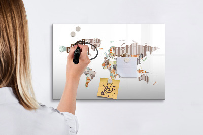 Beschreibbare magnettafel küche Karte mit bunten Buchstaben