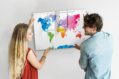 Beschreibbare magnettafel Abstrakte Weltkarte
