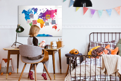 Beschreibbare magnettafel Abstrakte Weltkarte