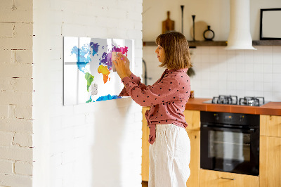 Beschreibbare magnettafel Abstrakte Weltkarte