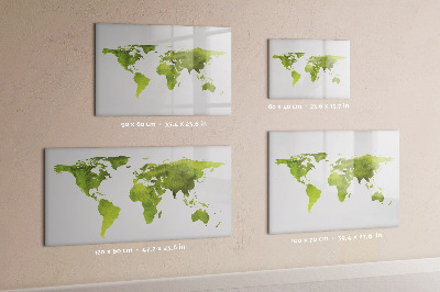 Beschreibbare magnettafel küche Aquarell-Weltkarte