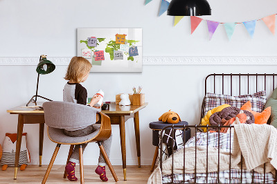 Beschreibbare magnettafel küche Aquarell-Weltkarte