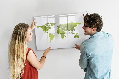 Beschreibbare magnettafel küche Aquarell-Weltkarte