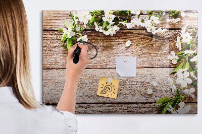 Beschreibbare magnettafel küche Blumen auf Holz