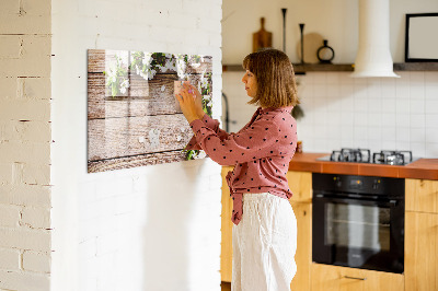 Beschreibbare magnettafel küche Blumen auf Holz
