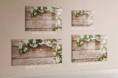 Beschreibbare magnettafel küche Blumen auf Holz