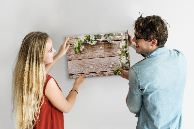 Magnetisches Zeichenbrett Blumen auf Holz