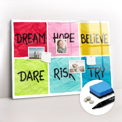 Beschreibbare magnettafel Motivationstafel