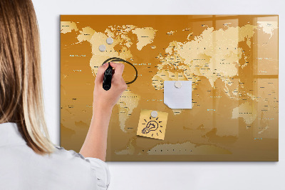 Beschreibbare magnettafel küche Weltkarte