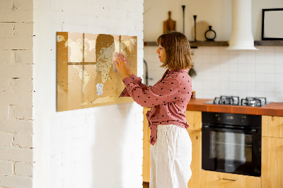 Beschreibbare magnettafel küche Weltkarte