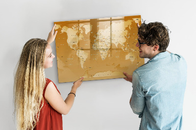 Beschreibbare magnettafel küche Weltkarte