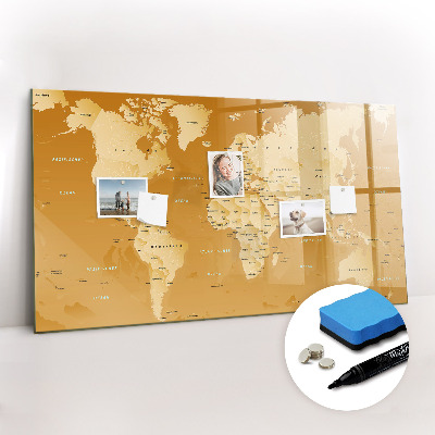 Beschreibbare magnettafel küche Weltkarte