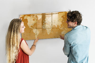 Beschreibbare magnettafel küche Weltkarte