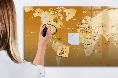 Beschreibbare magnettafel küche Weltkarte