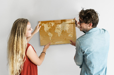 Beschreibbare magnettafel küche Weltkarte
