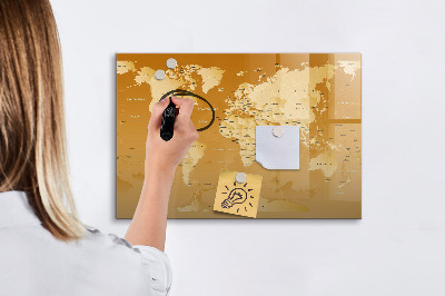 Beschreibbare magnettafel küche Weltkarte