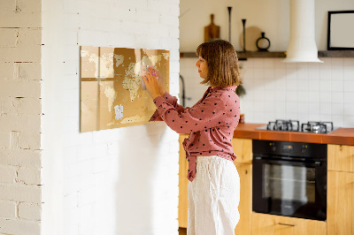 Beschreibbare magnettafel küche Weltkarte