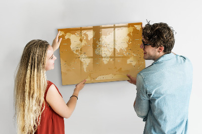 Beschreibbare magnettafel küche Weltkarte