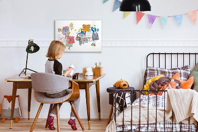 Beschreibbare magnettafel küche Text-Weltkarte