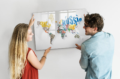 Beschreibbare magnettafel Text-Weltkarte