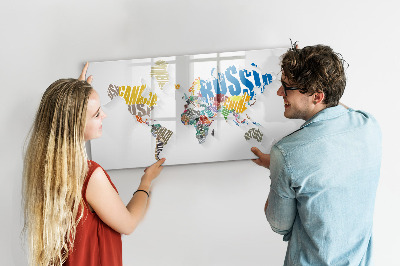 Beschreibbare magnettafel Text-Weltkarte
