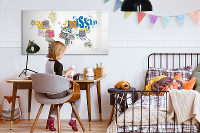 Beschreibbare magnettafel Text-Weltkarte