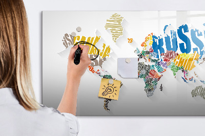 Beschreibbare magnettafel Text-Weltkarte