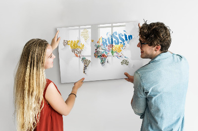Beschreibbare magnettafel Text-Weltkarte