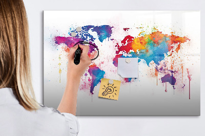 Beschreibbare magnettafel küche Weltkarte