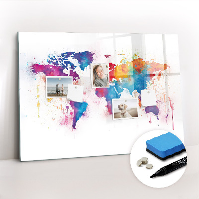 Beschreibbare magnettafel küche Weltkarte