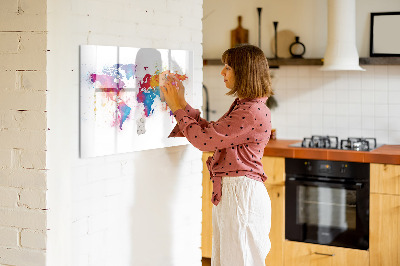 Beschreibbare magnettafel küche Weltkarte