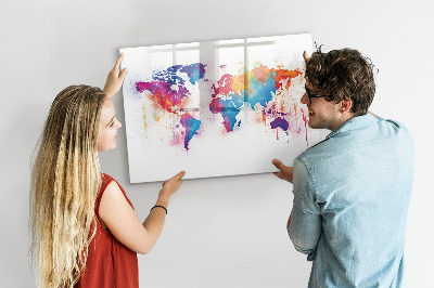 Beschreibbare magnettafel küche Weltkarte