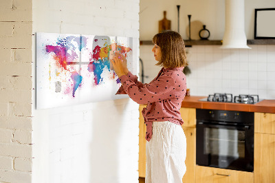 Magnettafel mit Marker Weltkarte