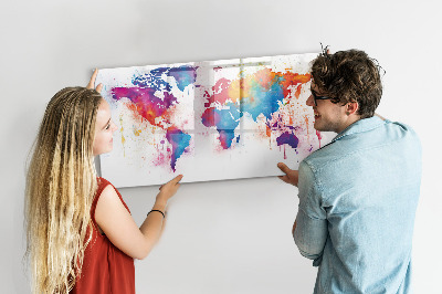 Beschreibbare magnettafel küche Weltkarte