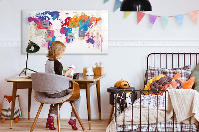 Magnettafel mit Marker Weltkarte