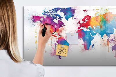 Beschreibbare magnettafel küche Weltkarte